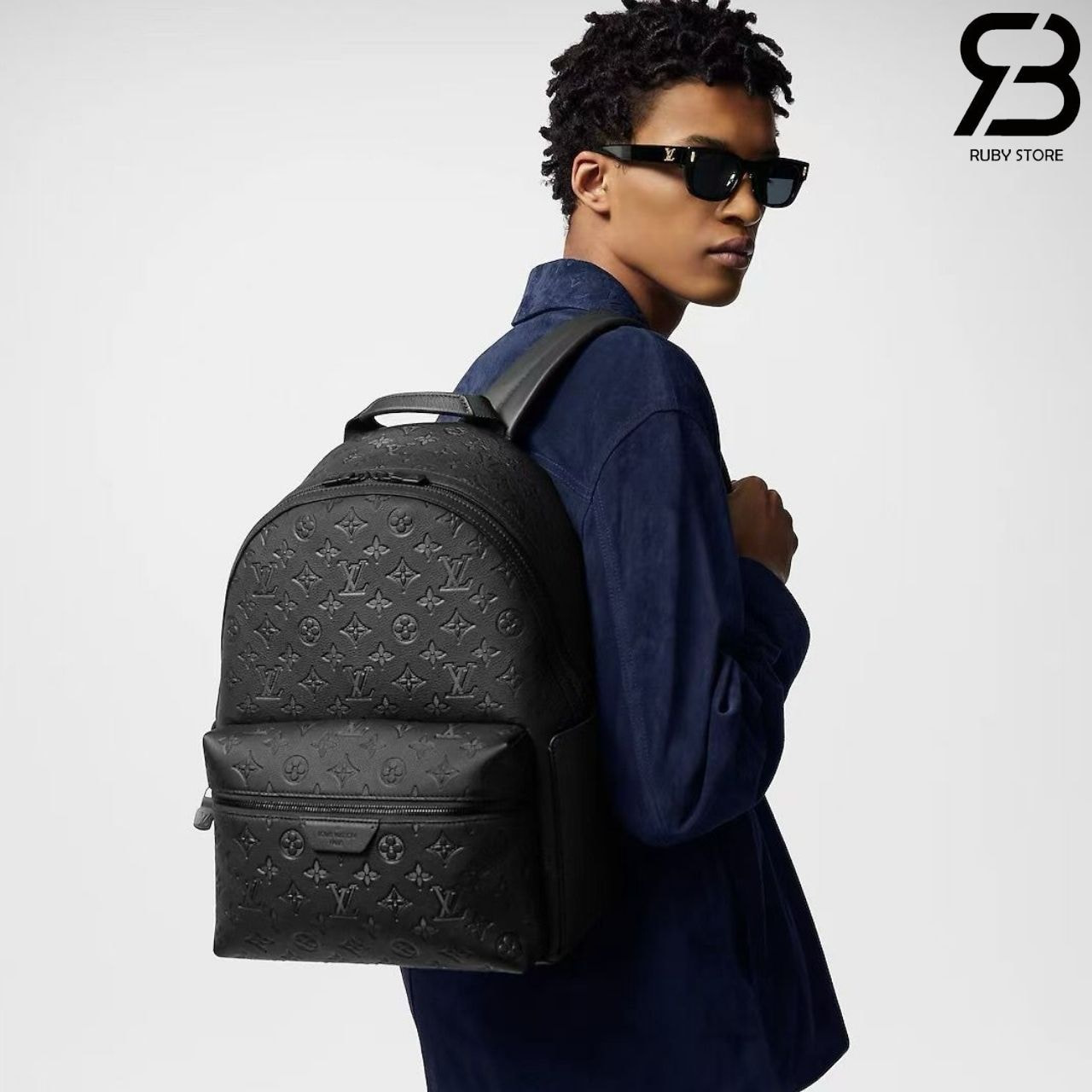 Ba Lô LV Discovery Backpack Black Monogram Shadow Đen