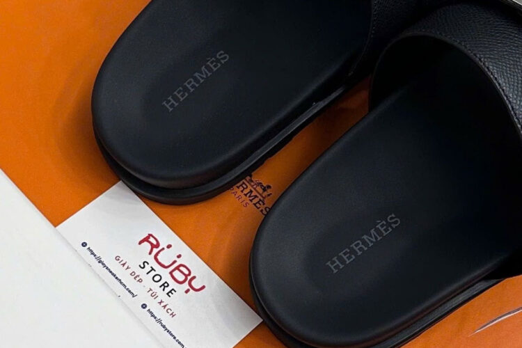 Dép Hermes Jackson Sandal Noir Epsom PHW Đen Best Pháp