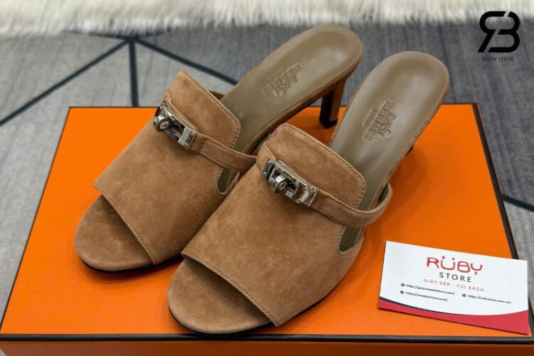 Giày Cao Gót Hermes Cute Sandal Brown Màu Nâu