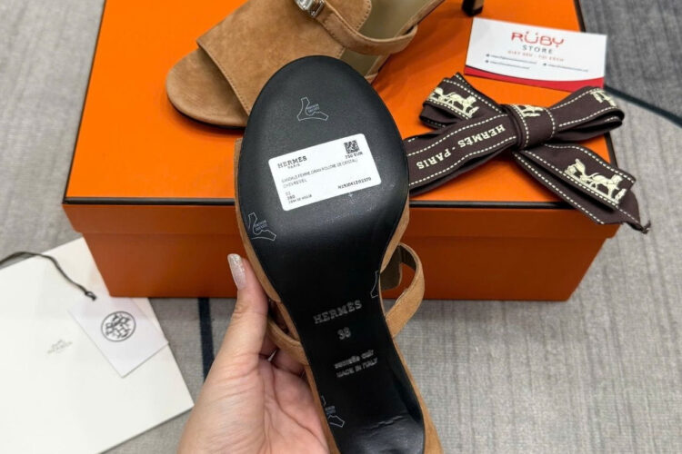 Giày Cao Gót Hermes Cute Sandal Brown Màu Nâu