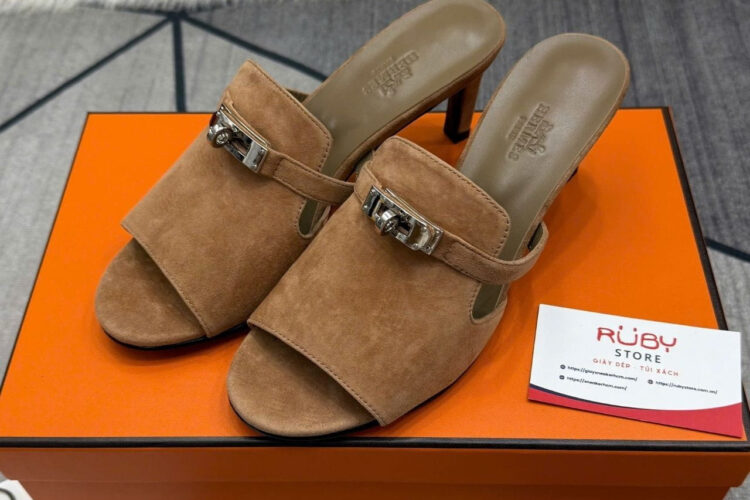 Giày Cao Gót Hermes Cute Sandal Brown Màu Nâu