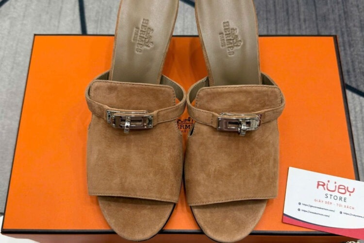 Giày Cao Gót Hermes Cute Sandal Brown Màu Nâu