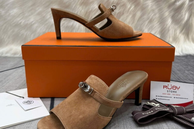 Giày Cao Gót Hermes Cute Sandal Brown Màu Nâu