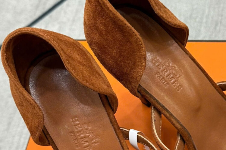 Giày Cao Gót Hermes Lipstick 105 Sandal Brown Màu Nâu