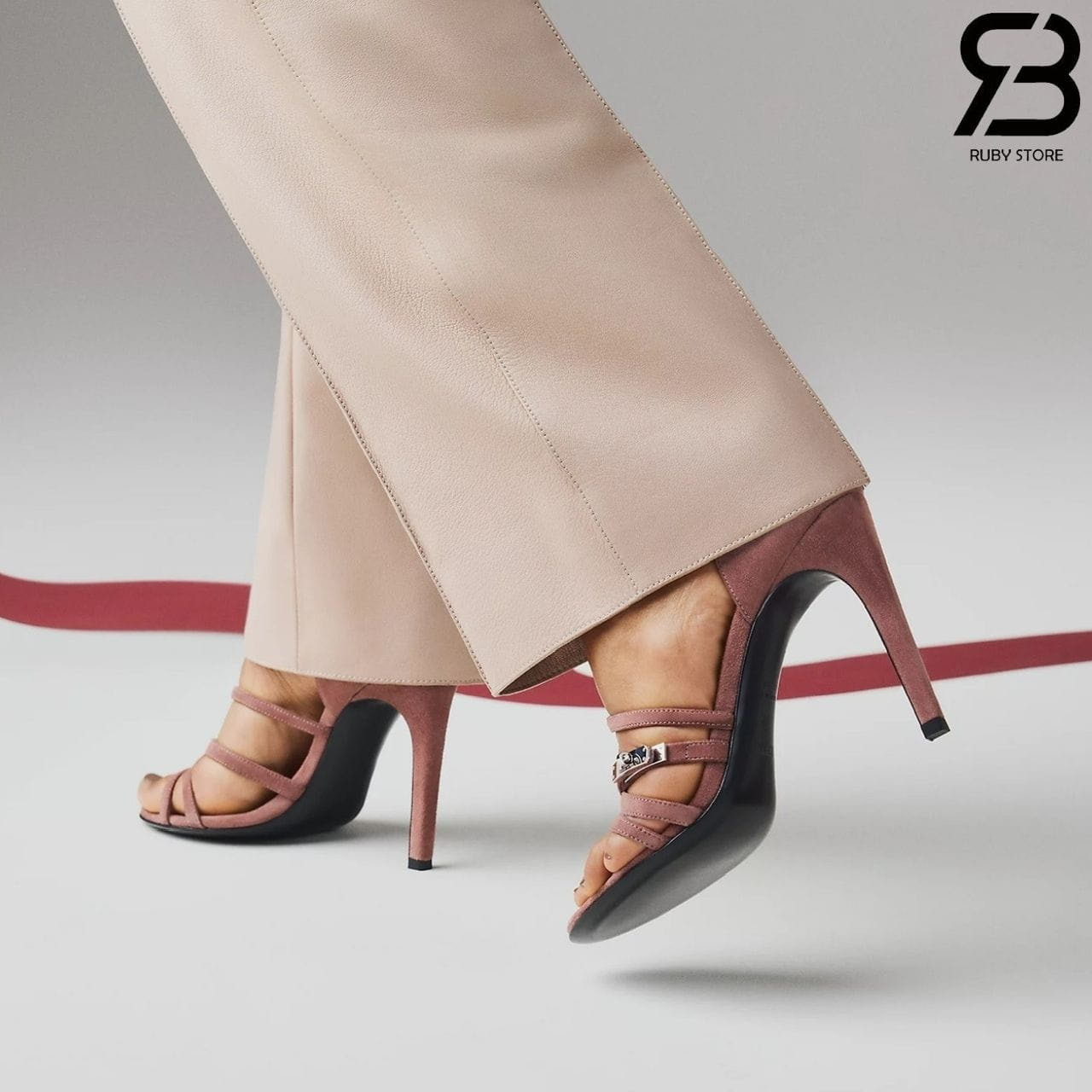 Giày Cao Gót Hermes Lipstick 105 Sandal Rose Antique Màu Hồng