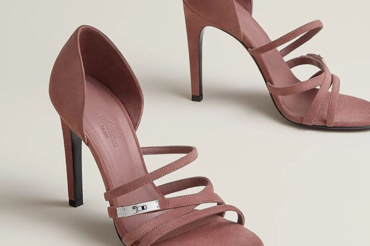 Giày Cao Gót Hermes Lipstick 105 Sandal Rose Antique Màu Hồng