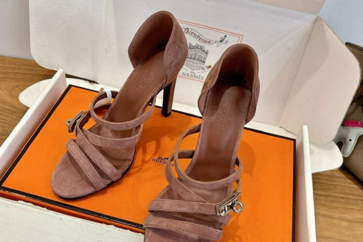 Giày Cao Gót Hermes Lipstick 105 Sandal Rose Antique Màu Hồng