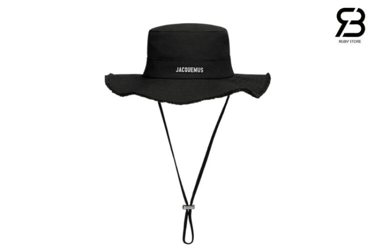 Mi Jacquemus Le Bob Artichaut Bucket Hat Black 58CM Màu đen
