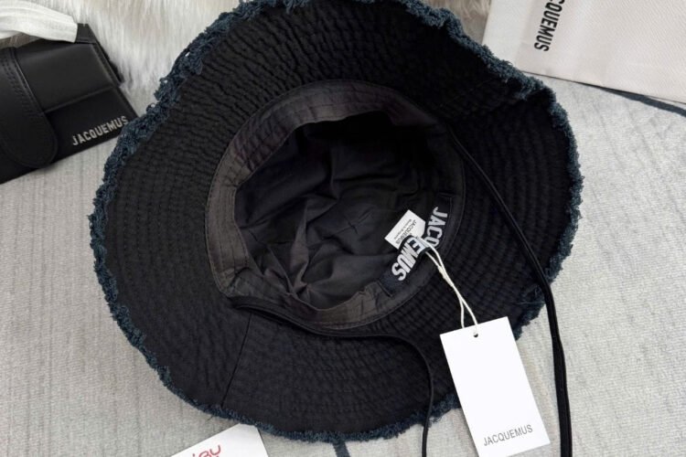 Mũ Jacquemus Le Bob Artichaut Bucket Hat Black 58CM Màu đen