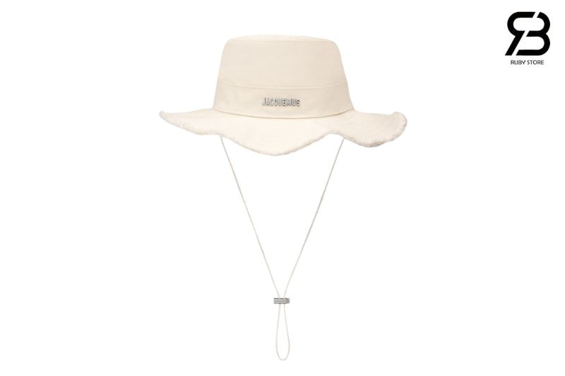 Mũ Jacquemus Le Bob Artichaut Bucket Hat Off White 58CM Trắng Kem