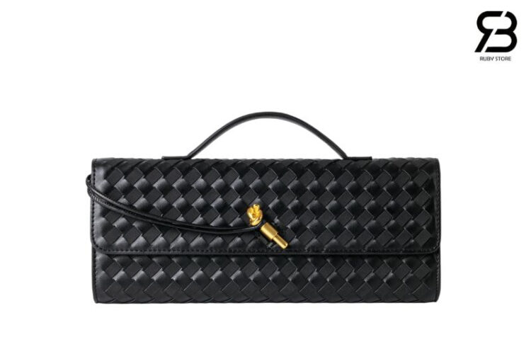 Túi Bottega Veneta Andiamo Clutch Intrecciato Almond Black 31CM Đen