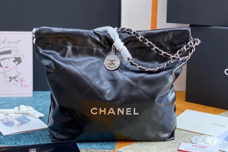 Túi CN 22 Shopping Bag Small Black SHW Size 35 Đen
