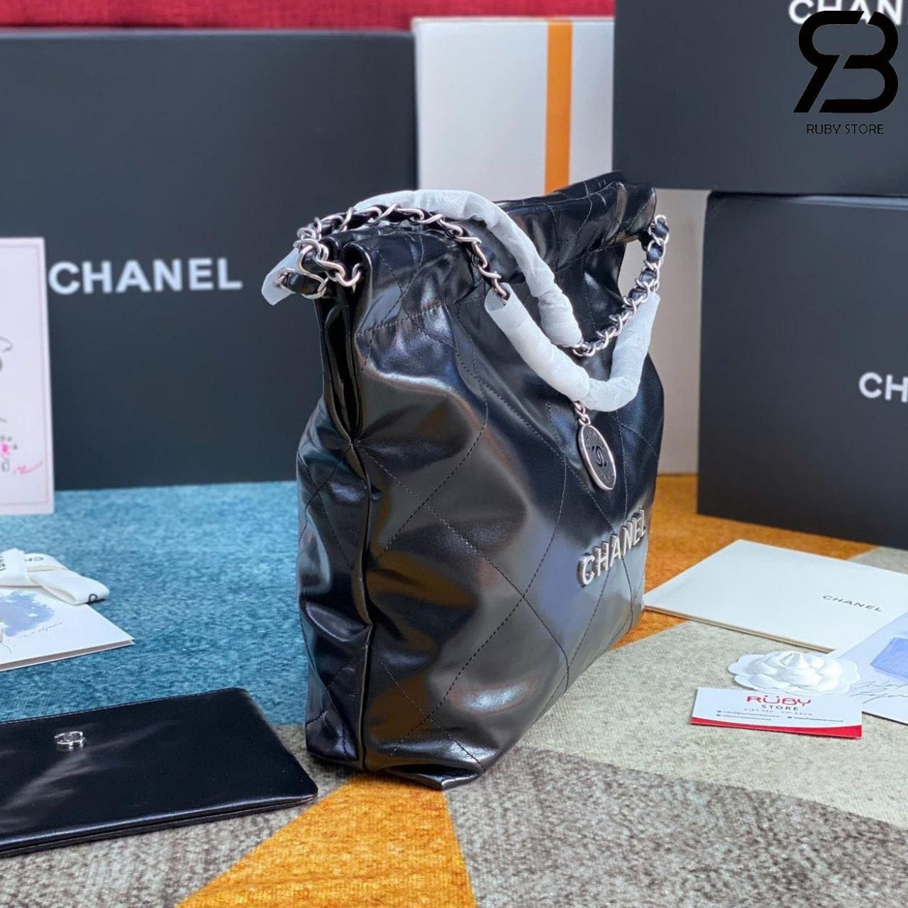 Túi CN 22 Shopping Bag Small Black SHW Size 35 Đen