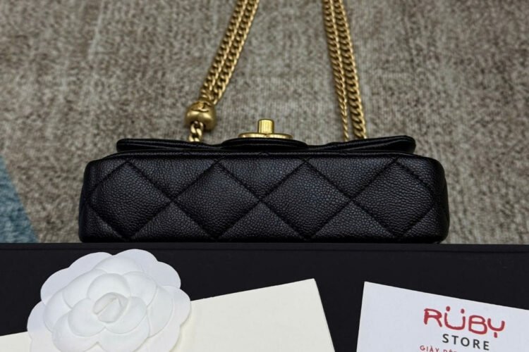 Túi CN 24P Mini Sweetheart Flap Bag Size 19 Black Caviar GHW Best Pháp