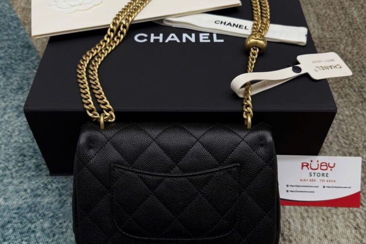 Túi CN 24P Mini Sweetheart Flap Bag Size 19 Black Caviar GHW Best Pháp
