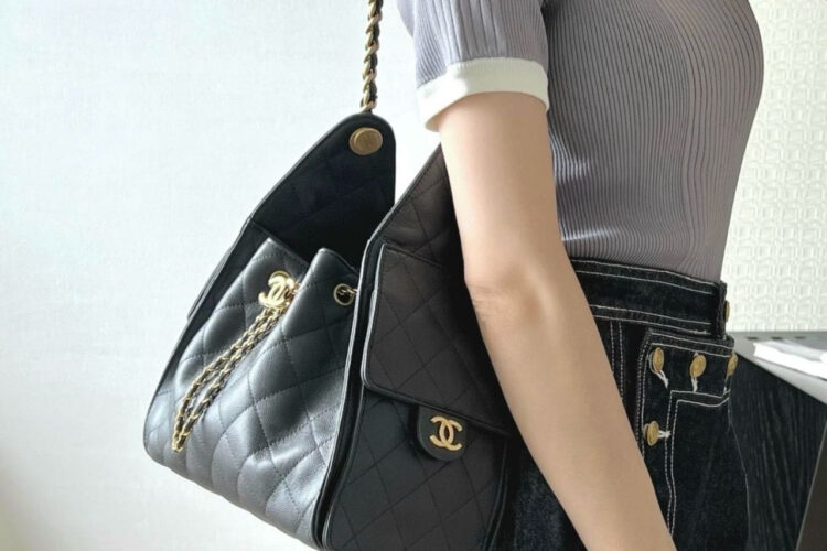 Túi CN 25 Small Dark Grey Caviar GHW Xám Khóa Vàng