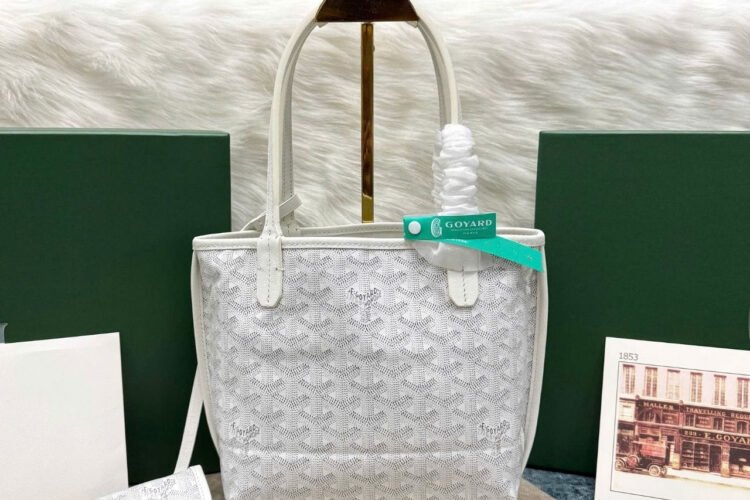 Túi Goyard Anjou Mini Reversible Bag Goyardine and Leather White Silver