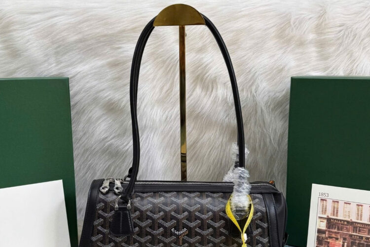 Túi Goyard Bonbonnière Bag Black Goyardine Canvas Màu đen