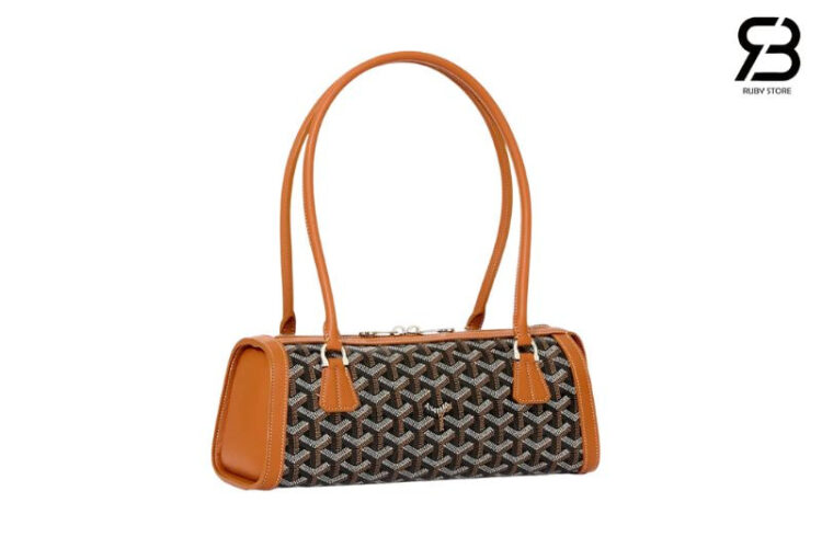 Túi Goyard Bonbonnière Bag Black Tan Goyardine Canvas Nâu Đen