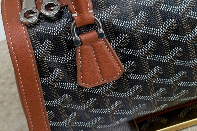 Túi Goyard Bonbonnière Bag Black Tan Goyardine Canvas Nâu đen