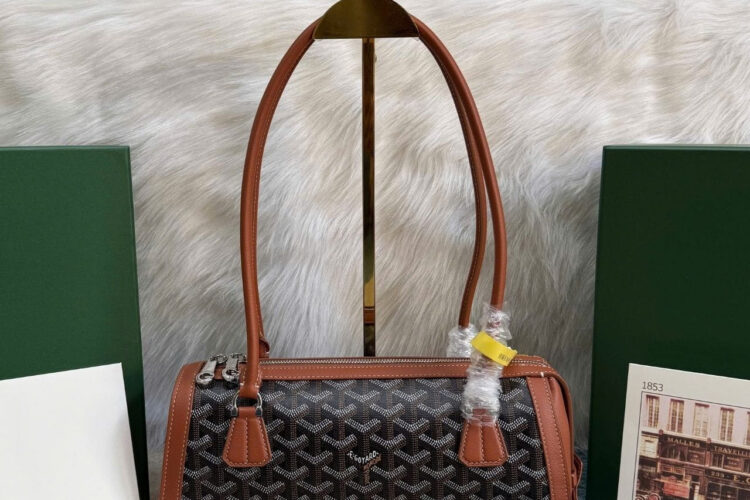Túi Goyard Bonbonnière Bag Black Tan Goyardine Canvas Nâu đen