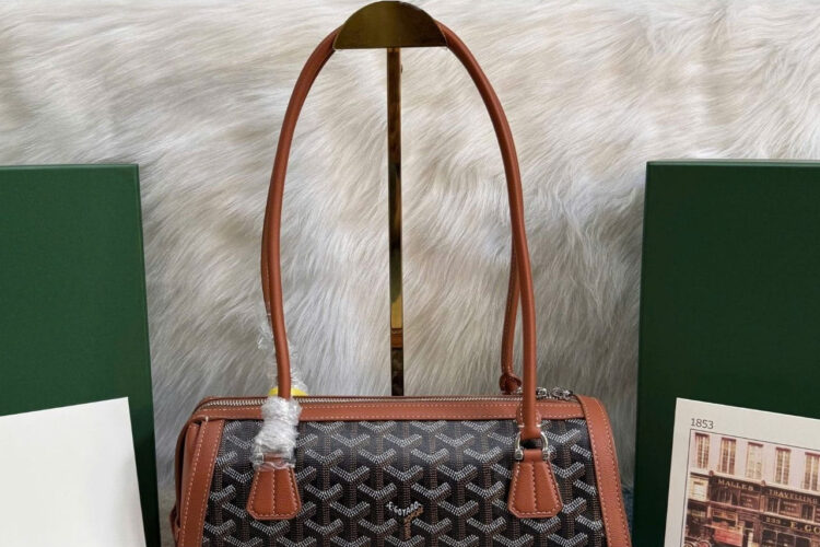 Túi Goyard Bonbonnière Bag Black Tan Goyardine Canvas Nâu đen