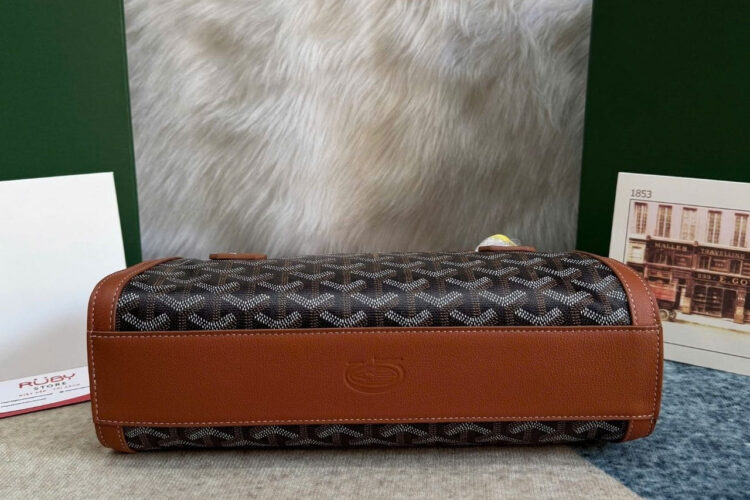 Túi Goyard Bonbonnière Bag Black Tan Goyardine Canvas Nâu đen