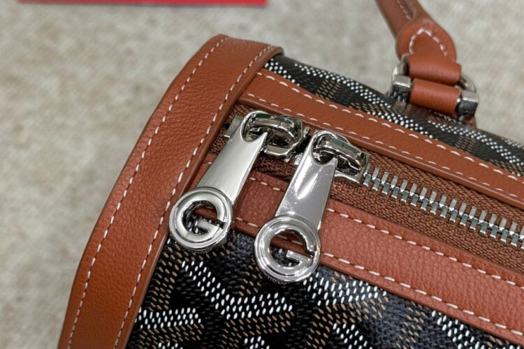 Túi Goyard Bonbonnière Bag Black Tan Goyardine Canvas Nâu đen