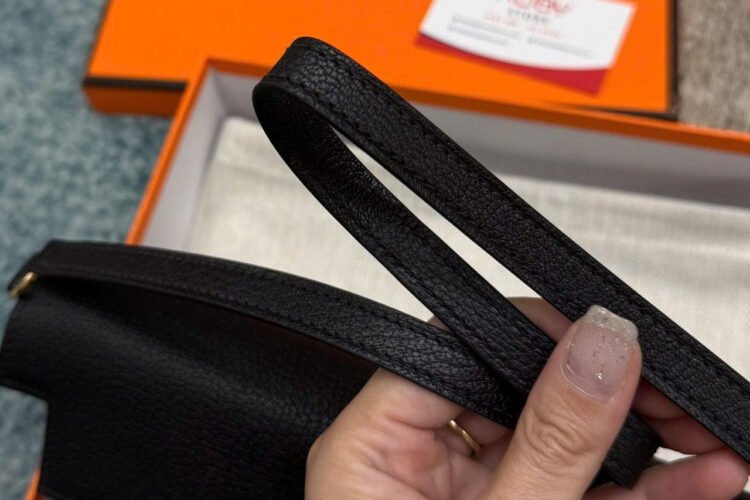 Túi Hermes Kelly Elan Noir Chevre GHW đen Khóa Vàng