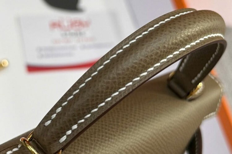 Túi Hermes Mini Kelly II 20 Etoupe Epsom GHW Xám Best Pháp