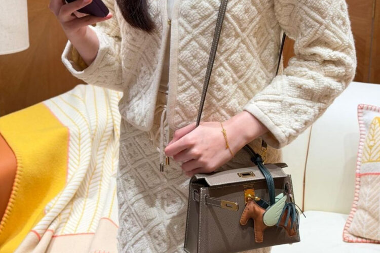 Túi Hermes Mini Kelly II 20 Etoupe Epsom GHW Xám Best Pháp