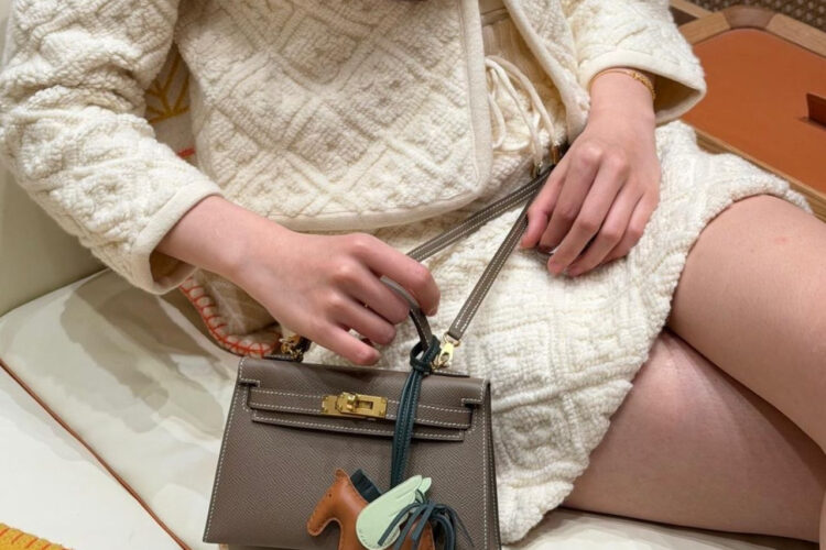 Túi Hermes Mini Kelly II 20 Etoupe Epsom GHW Xám Best Pháp