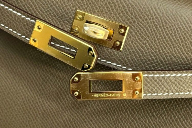 Túi Hermes Mini Kelly II 20 Etoupe Epsom GHW Xám Best Pháp