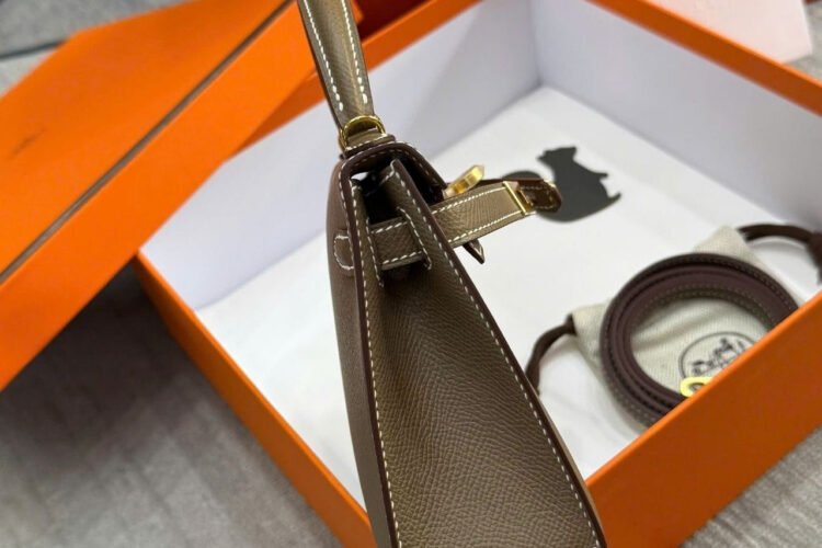 Túi Hermes Mini Kelly II 20 Etoupe Epsom GHW Xám Best Pháp