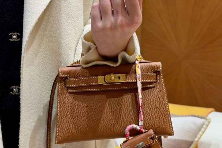 Túi Hermes Mini Kelly II 20 Gold Epsom GHW Nâu Best Pháp