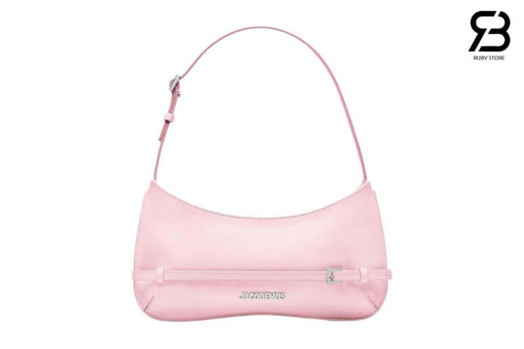 Túi Jacquemus Le Bisou Ceinture Leather Shoulder Bag Màu Hồng 28CM
