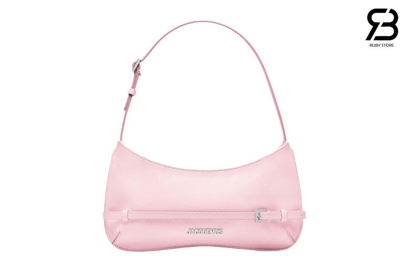Túi Jacquemus Le Bisou Ceinture Leather Shoulder Bag Màu Hồng 28CM