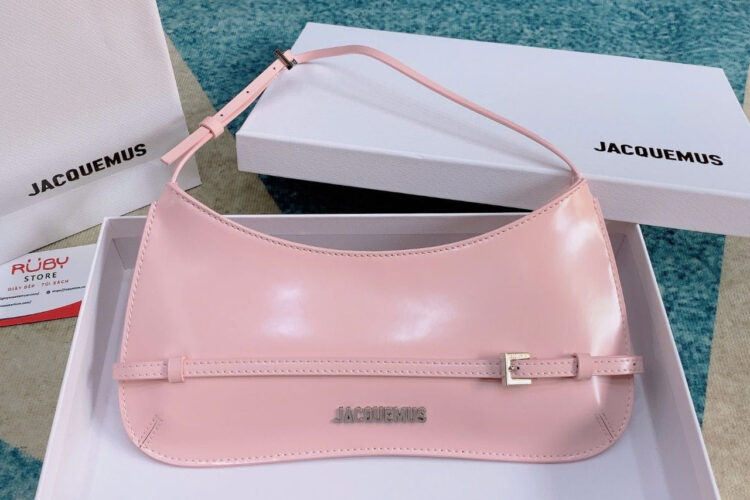 Túi Jacquemus Le Bisou Ceinture Leather Shoulder Bag Màu Hồng 28CM