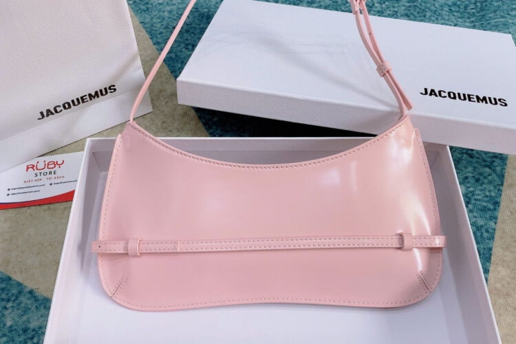 Túi Jacquemus Le Bisou Ceinture Leather Shoulder Bag Màu Hồng 28CM
