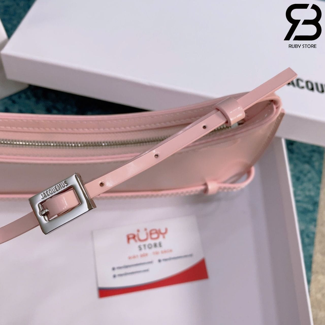 Túi Jacquemus Le Bisou Ceinture Leather Shoulder Bag Màu Hồng 28CM