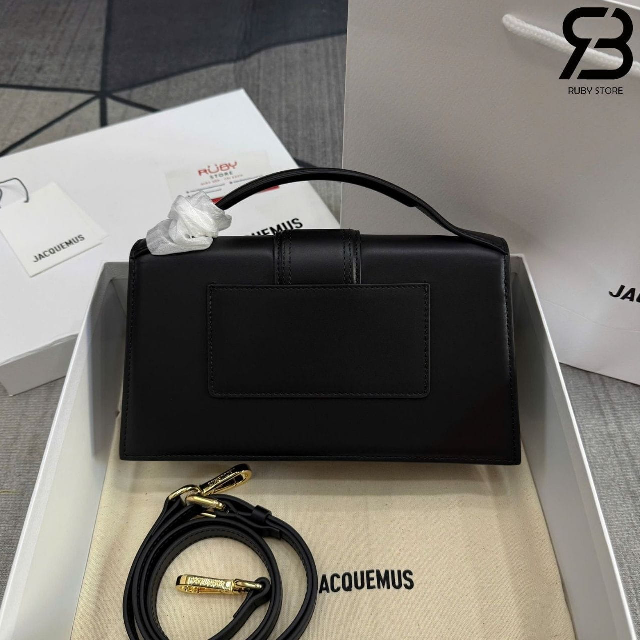 Túi Jacquemus Le Grand Bambino Black GHW S23 Đen