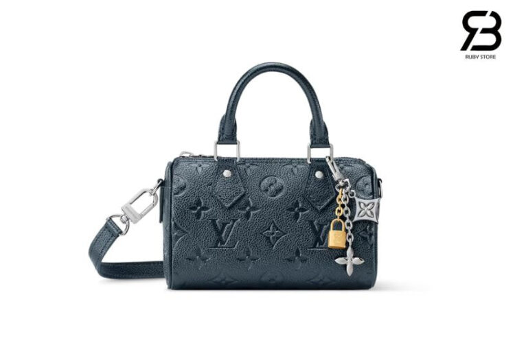 Túi LV Nano Speedy Monogram Empreinte Shimmery Ink M26510 Xanh Đen