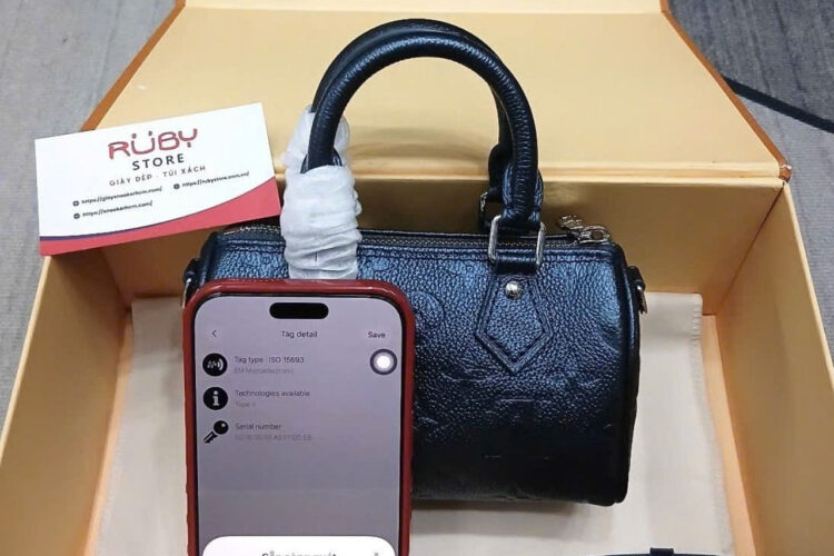 Túi LV Nano Speedy Monogram Empreinte Shimmery Ink M26510 Xanh đen