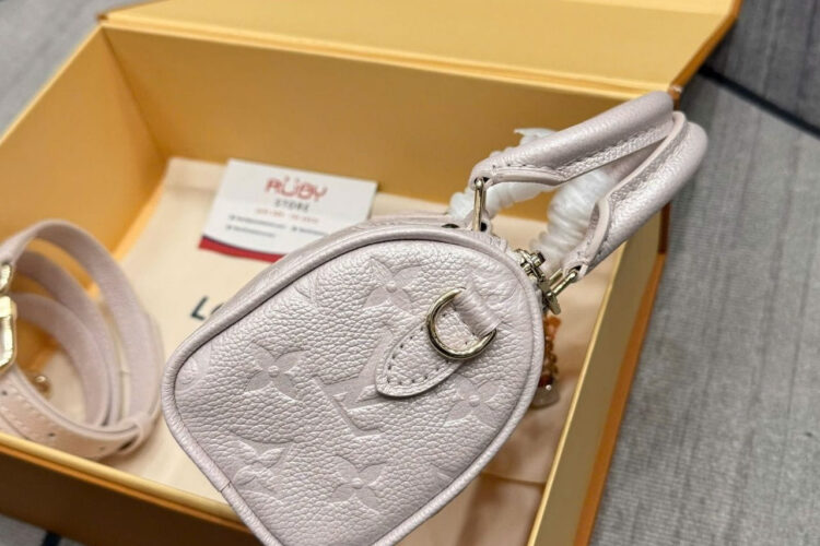 Túi LV Nano Speedy Monogram Empreinte Snowy Pearl M27107 Hồng nhạt