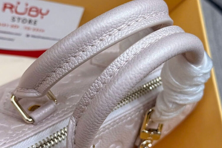 Túi LV Nano Speedy Monogram Empreinte Snowy Pearl M27107 Hồng nhạt