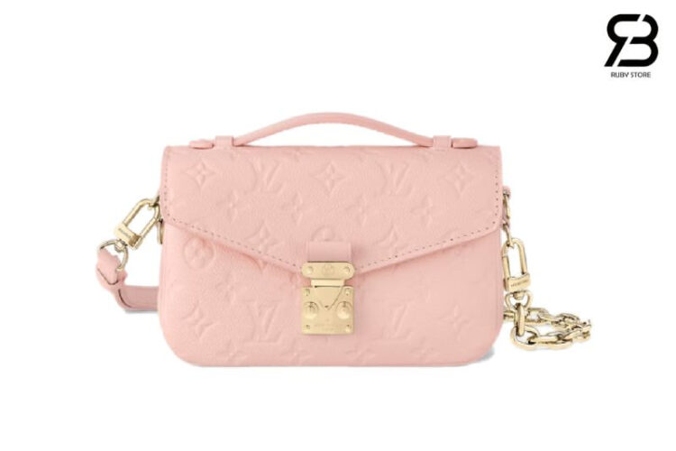Túi LV Pochette Métis East West Monogram Empreinte Pink M47045 Hồng