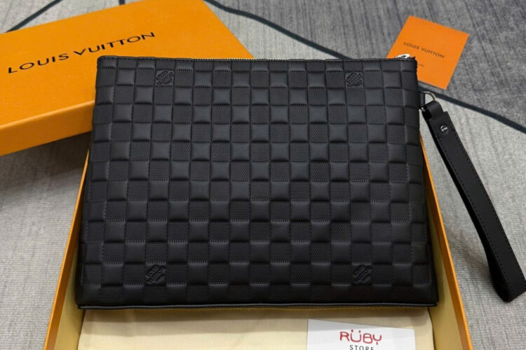 Túi LV Takeoff Pouch Damier Infini N40504 30CM Màu Đen