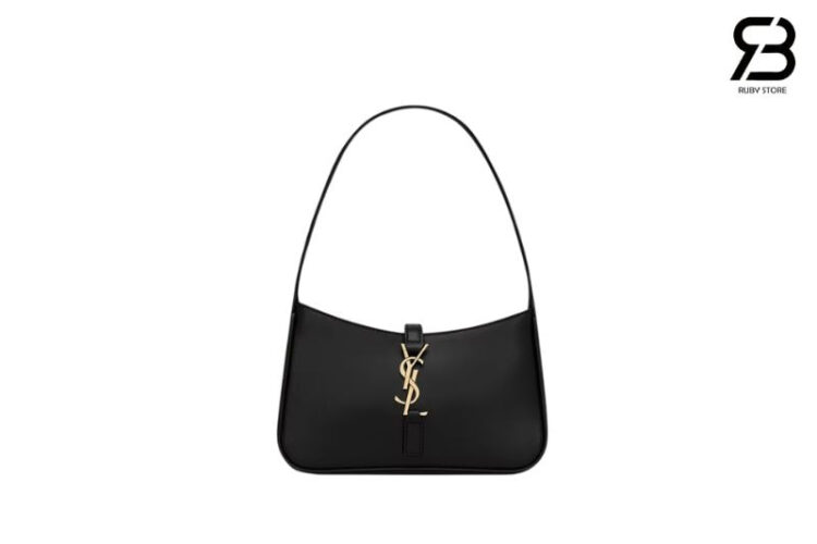 Túi YSL Mini LE 5 À 7 In Smooth Leather Black Màu Đen Khóa Vàng