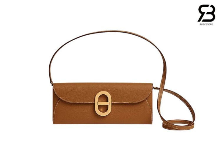 Ví Dài Hermes Maillon To Go Wallet Brown Gold Epsom GHW Nâu Siêu Cấp