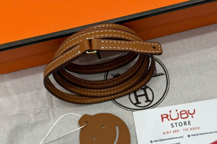 Ví Dài Hermes Maillon To Go Wallet Brown Gold Epsom GHW Nâu